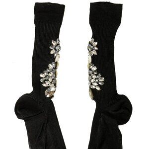 Dolce & Gabbana Black Embroidered Dress Socks sz S